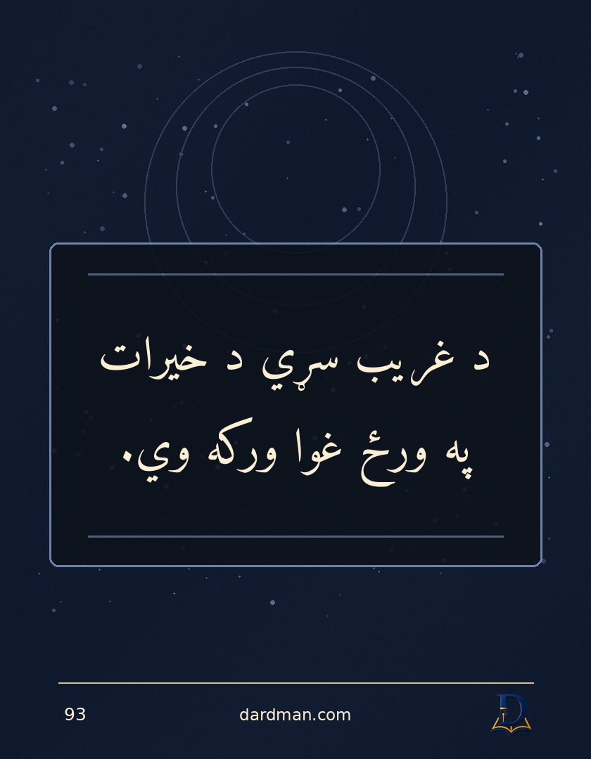 پښتو متل ۹۳: د غریب سړي د خیرات په ورځ غوا ورکه وي.
